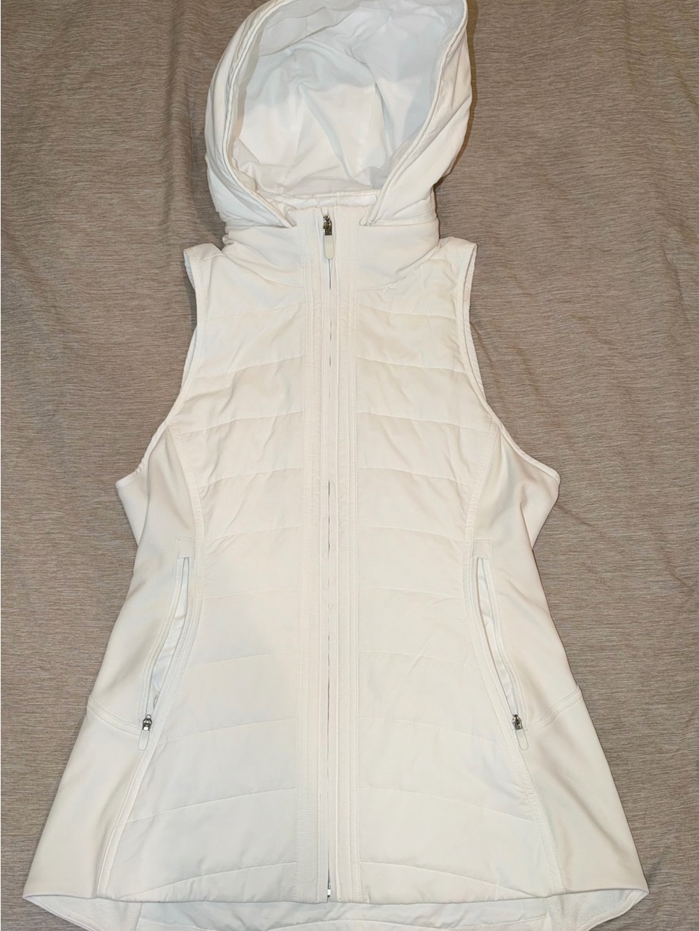 lululemon athletica White Quilted Hooded Vest